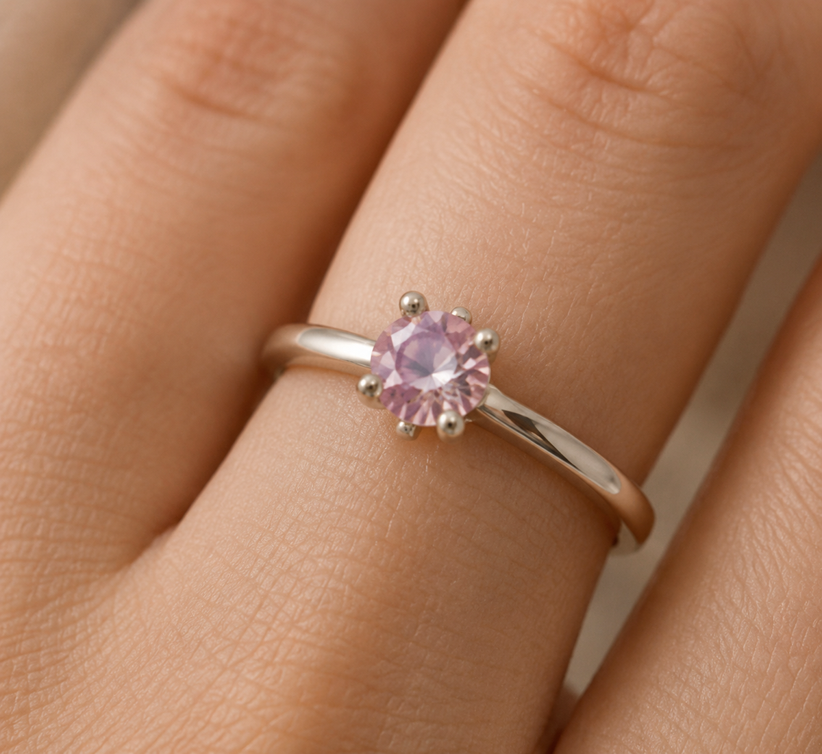 Silver Classic Solitaire Ring