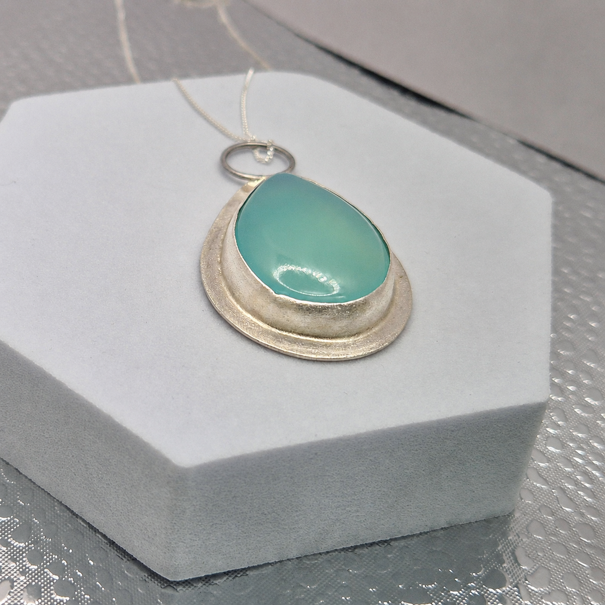 Handcrafted Silver Cabochon Pendant