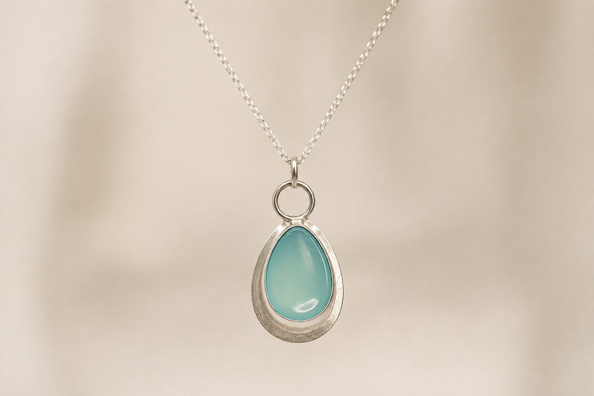 Handcrafted Silver Cabochon Pendant